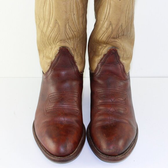 Frye Two Tone Leather Western Cowboy Boots Women (6.5 US) - Picture 7 of 11